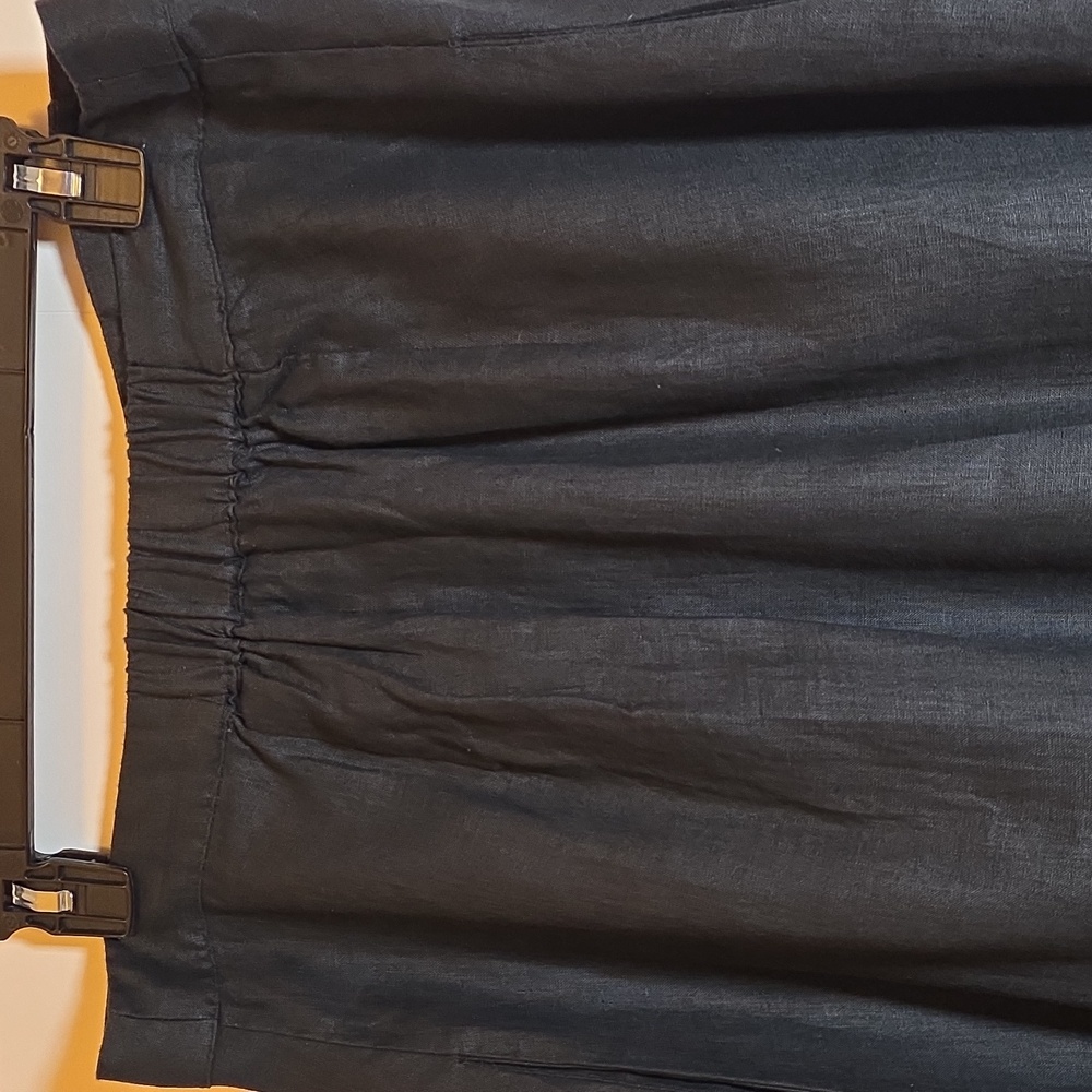 Reistor Black A-Line Sustainable Linen Overlap Midi Skirt - Large NWT - Picture 13 of 16
